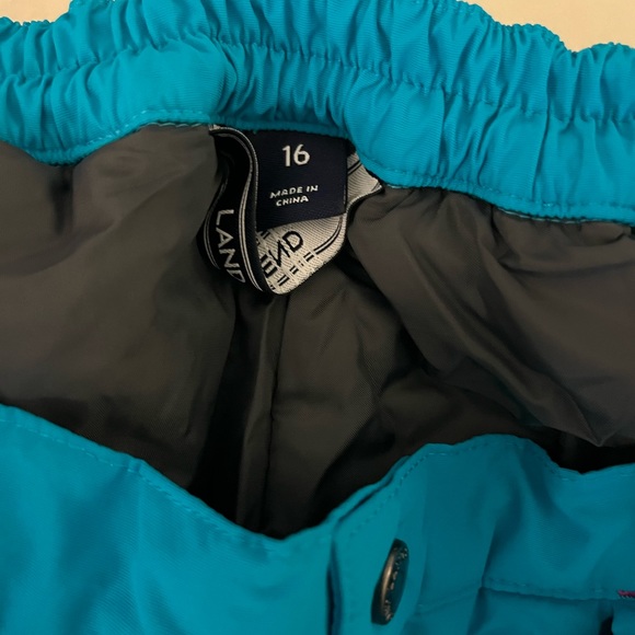Lands End Turquoise Snow Pants - Picture 3 of 5